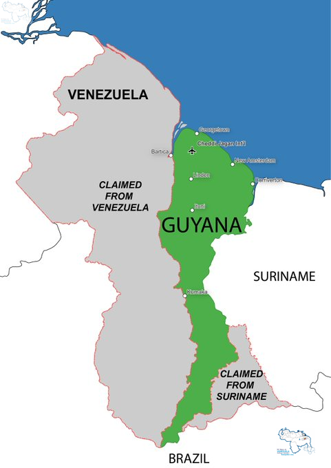 Es momento de compartir el verdadero mapa de la República Cooperativa de Guyana #8Abr 

No formes parte del lavado de cerebro guyanés.  

#MiMapa
#esequiboesvenezuela
#TigriIsVanSuriname