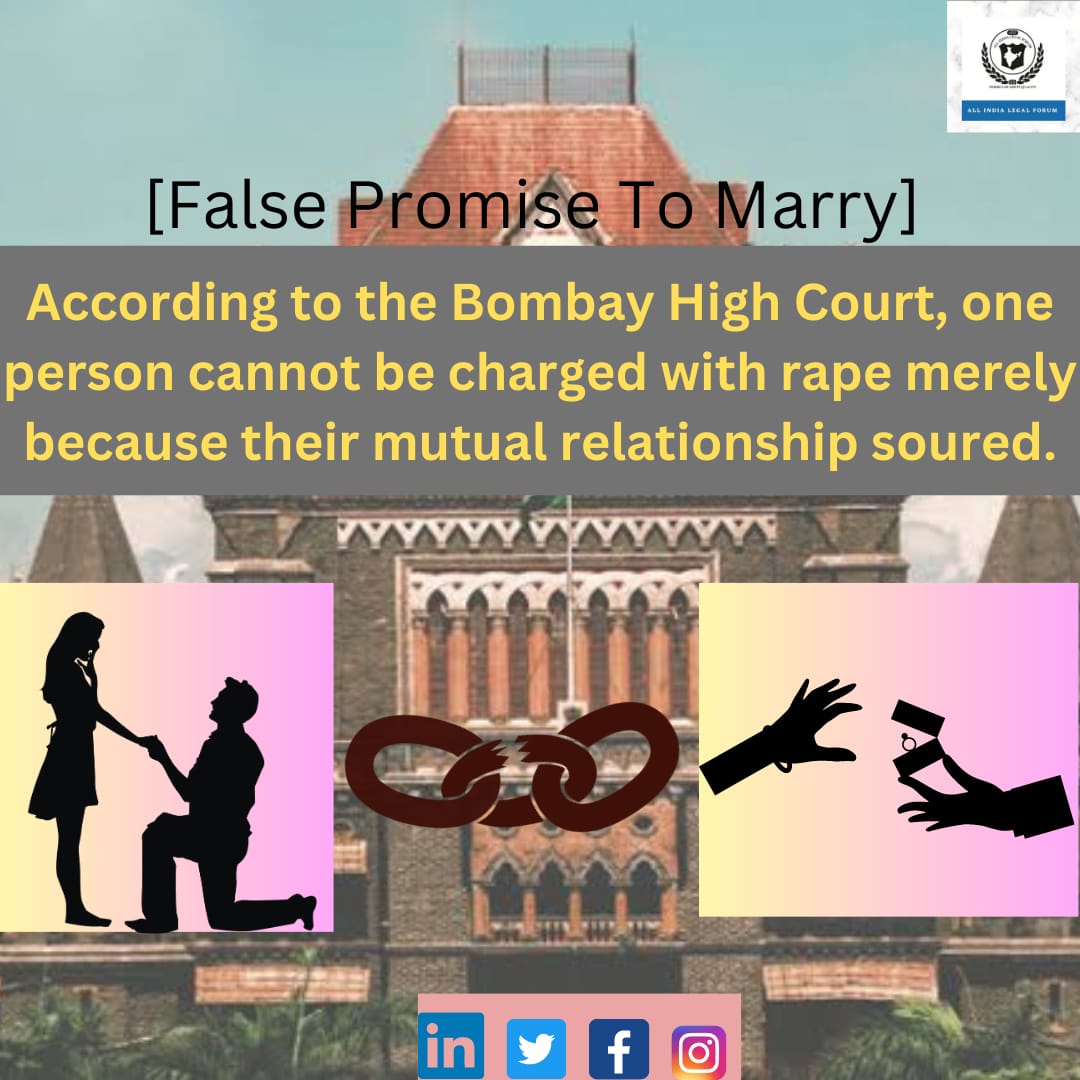 AILF_2020's tweet photo. When two people invest in a relationship, one of them cannot be blamed merely because the other alleged rape after things went south &amp; the relationship didn’t culminate into a marriage, the Bombay HC observed while discharging a man accused of raping his girlfriend past 8 years https://t.co/70P6mkMCYR