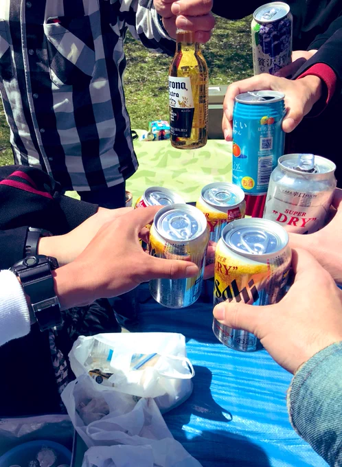 石山でお花見!りっかんぱい 