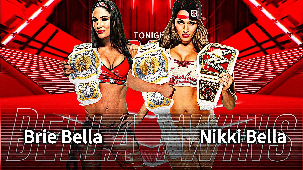 Nikki Bella opens #WWERaw  with Brie Bella celebrating her #Wrestlemania  win over #DakotaKai https://t.co/h2SJYW7UeH