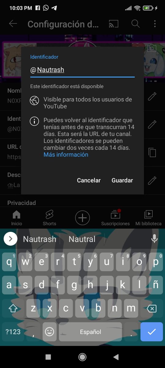 N0XPL4Y555's tweet image. Wey @NautTv cuándo le iba a enseñar a mi pareja tú canal, resulta qué no puede entrar por qué WhatsApp no admite puntos en los links a YouTube, y bueno, ahí se ve disponible, si quieres, está curioso XD