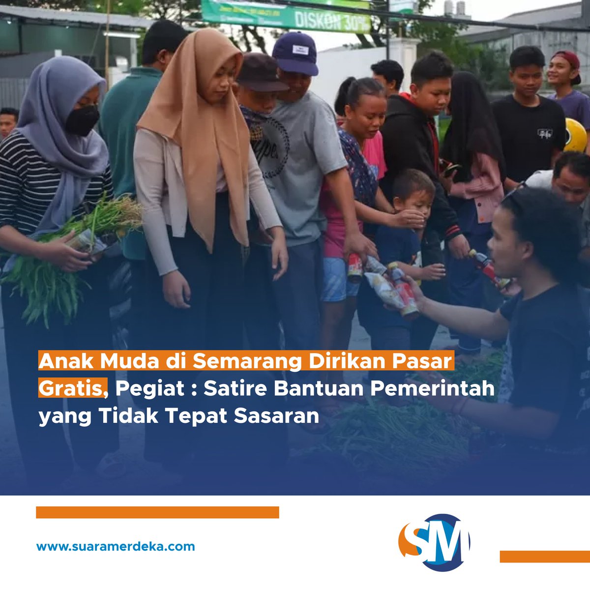 suaramerdeka's tweet photo. Anak Muda di Semarang Dirikan Pasar Gratis, Pegiat : Satire Bantuan Pemerintah yang Tidak Tepat Sasaran

https://t.co/Y9urnjbfVz

#anakmuda #pasargratis #upgris #upgrissemarang #satire #bantuanpemerintah #tidaktepatsasaran #bantuantidaktepatsasaran https://t.co/ch7KxJWQWN