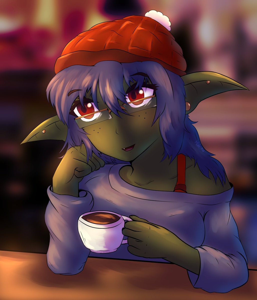 DrawSothulhu's tweet photo. @DamiDraws_vt My prettiest OC! Coldsnap the Goblin! https://t.co/jmxopRwHjX