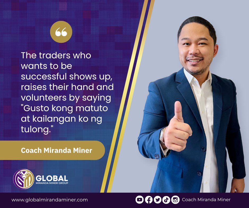 gmmg_official's tweet photo. Coach Miranda Miner says..

Successful traders seek help and raise their hands for support. #TraderCommunity #SupportSystem #GrowthMindset #LifelongLearning #MirandaMinerSystem https://t.co/y2PHgUyow3
