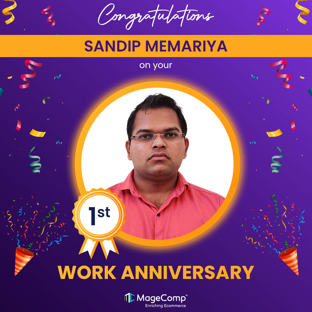 gauravjain02's tweet image. #RT @theMageComp: Congratulations on one year of success!!🤩

Your hard work, dedication, and positive attitude have greatly impacted our team.

🥳Happy Work Anniversary!! @SandipMemariya, AKA Magento Falcon🦸‍♂️

#mavengers #magecomp #workanniversary #work…