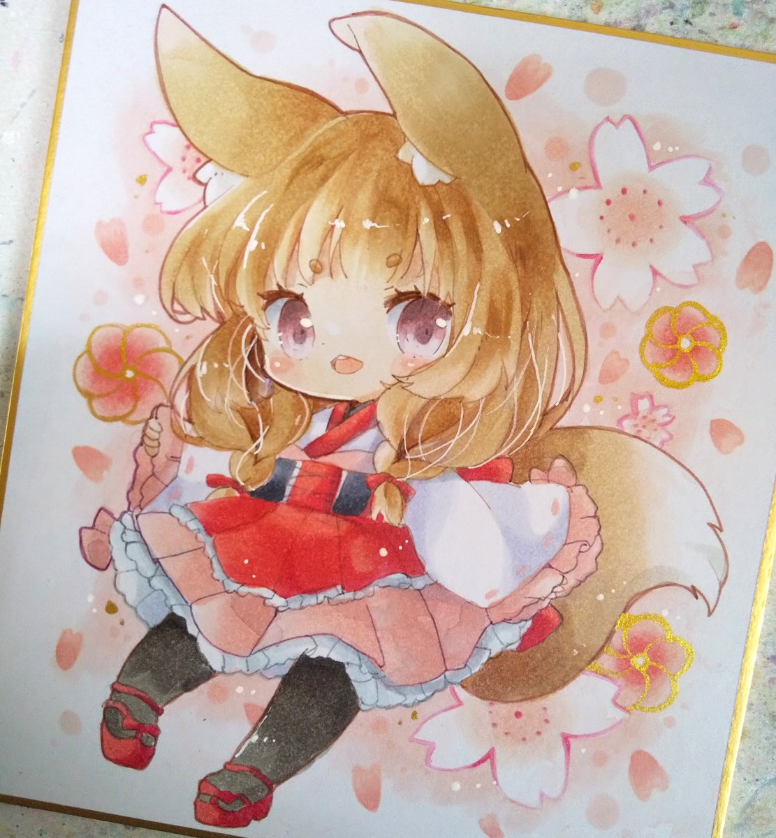 「きつねさん 」|きい(きみどり)のイラスト
