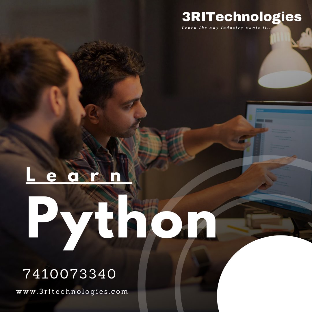 PunePython's tweet image. Start learning Python at 3RI Technologies and get the course benefits like
⢠Online/ Classroom Training
⢠Training & Placement
⢠Learning from Home
Visit: pythontraininginpune.com/python-traininā¦
OR Call us on :7410073340
#onlinepythontraining #python #programming