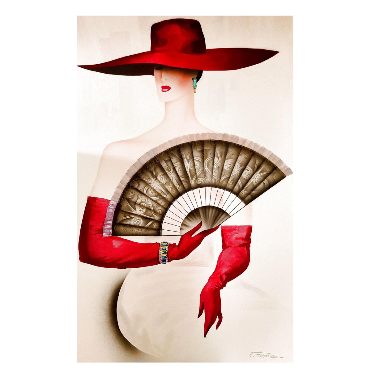 theartbrokerage's tweet photo. Saturday Style @theartbrokerage with Erik Freyman's "Lady with the Fan" - #saturdaystyle #style #art #artwork #artgallery #artforsale #buyart #artlovers #dailyart #fashion #contemporaryart #ladywithfan #lady #fan #redgloves #jewelry #bracelet #earrings - https://t.co/K6dXb5zZww https://t.co/wkoMnXwMDf