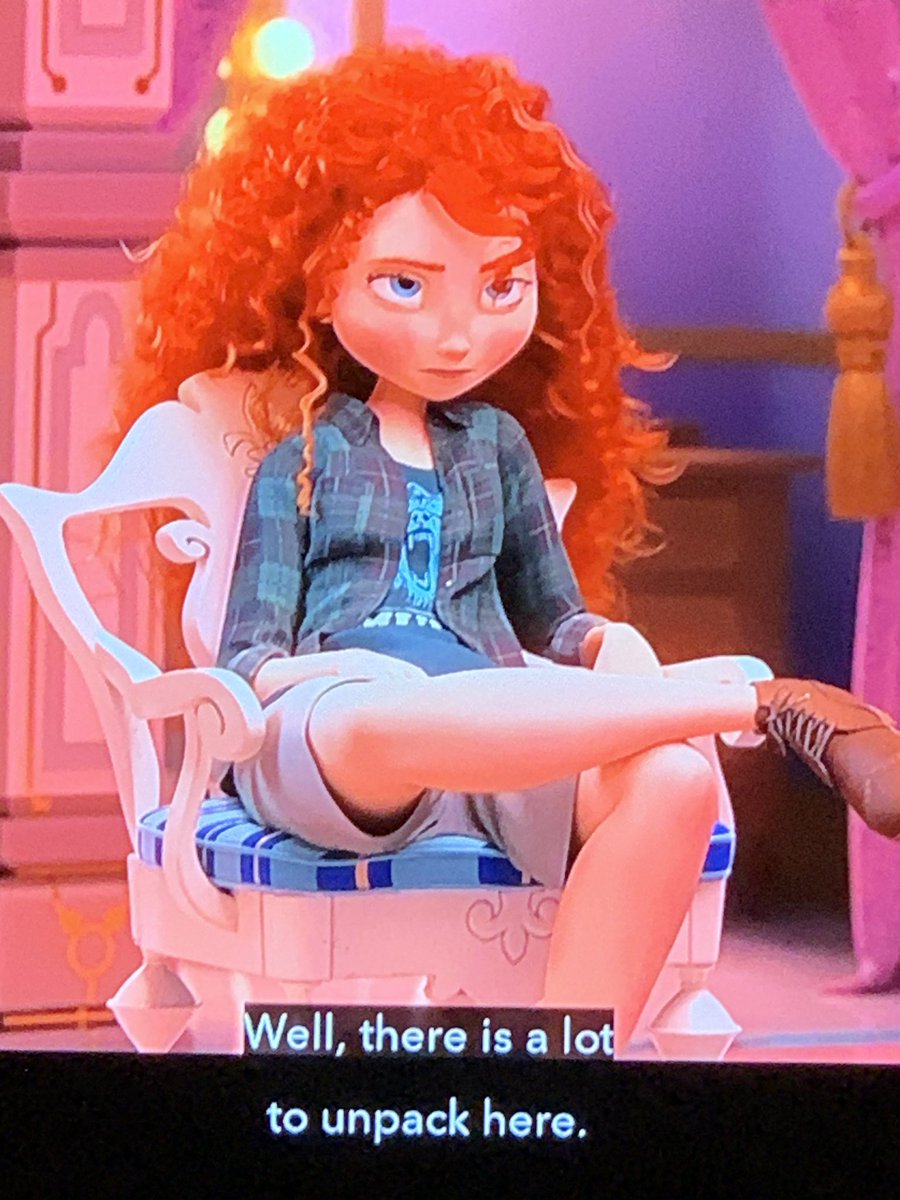 Watching Wreck it Ralph 2 with CC and just so happen to pause the tv during a scene with Disney princesses. And well.. I do think there is a lot to unpack here 😂  ❤️🧡🤍💗💜 #meridafrombrave #disneyprincess
