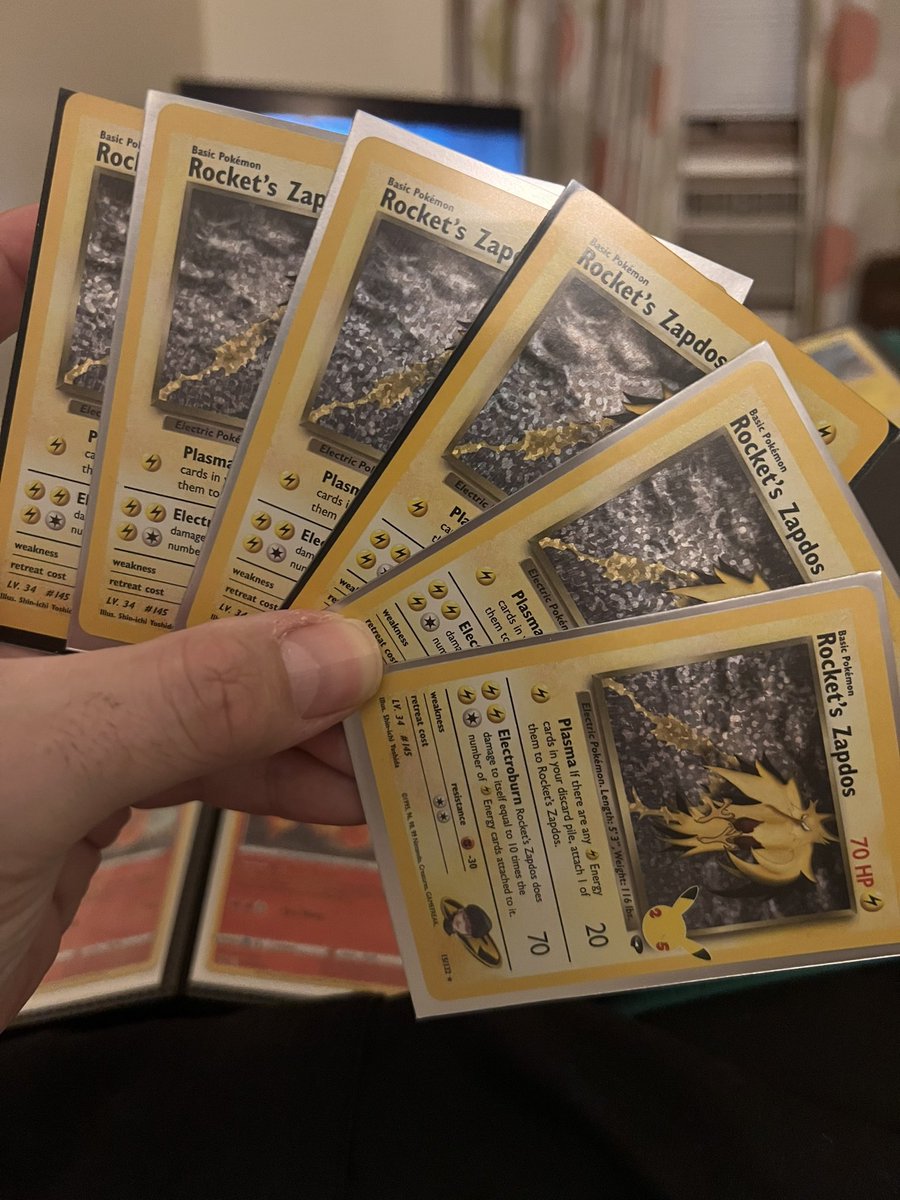 imdapokemang's tweet photo. 🔥GIVE AWAY ALERT🔥

🔥GIVING AWAY MORE ROCKETS ZAPDOS!! 

🔥LIKE 
            🔥FOLLOW
                         &amp;
            🔥RETWEET

🔥FOR YOUR CHANCE TO WIN ONE OF THESE!!
#POKEMON #TCG #GIVEAWAY https://t.co/x9ShOxQceZ