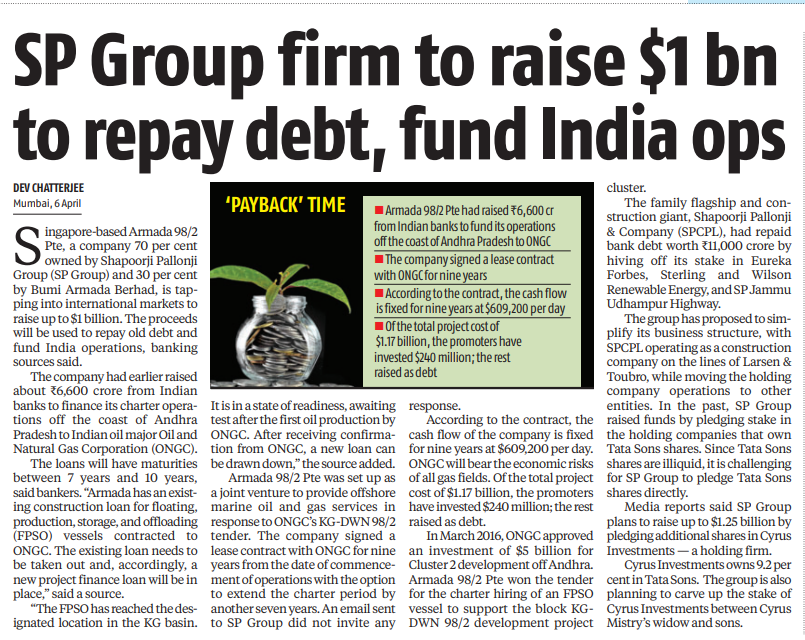 SP Group firm to raise $1 bn to repay debt, fund India ops
#India #ShapoorjiPallonji #Group #firm #fund #raise #debt #domestic #operation #banking #lender #construction #EurekaForbes #SterlingandWilson #Renewable #energy #markets @ParagonWorli18