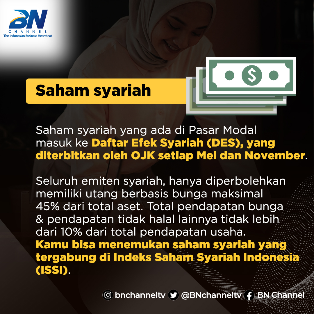 BNchanneltv's tweet photo. Kata siapa investasi syariah kurang oke? 
#investasisyariah #syariah #investasi https://t.co/1eqD39FZT1