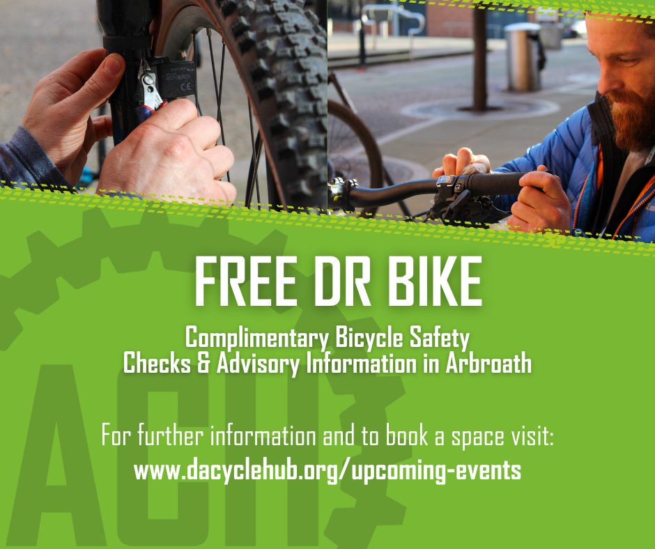 GOTGTayside's tweet photo. Remember to come see Dr Bike for a FREE safety check and Discount Voucher to use in ACH or DCH today in Arbroath Sports Centre! 

#Abroath #Angus #FREEBikecheck #Smarterchoices https://t.co/I1owyx4FoW
