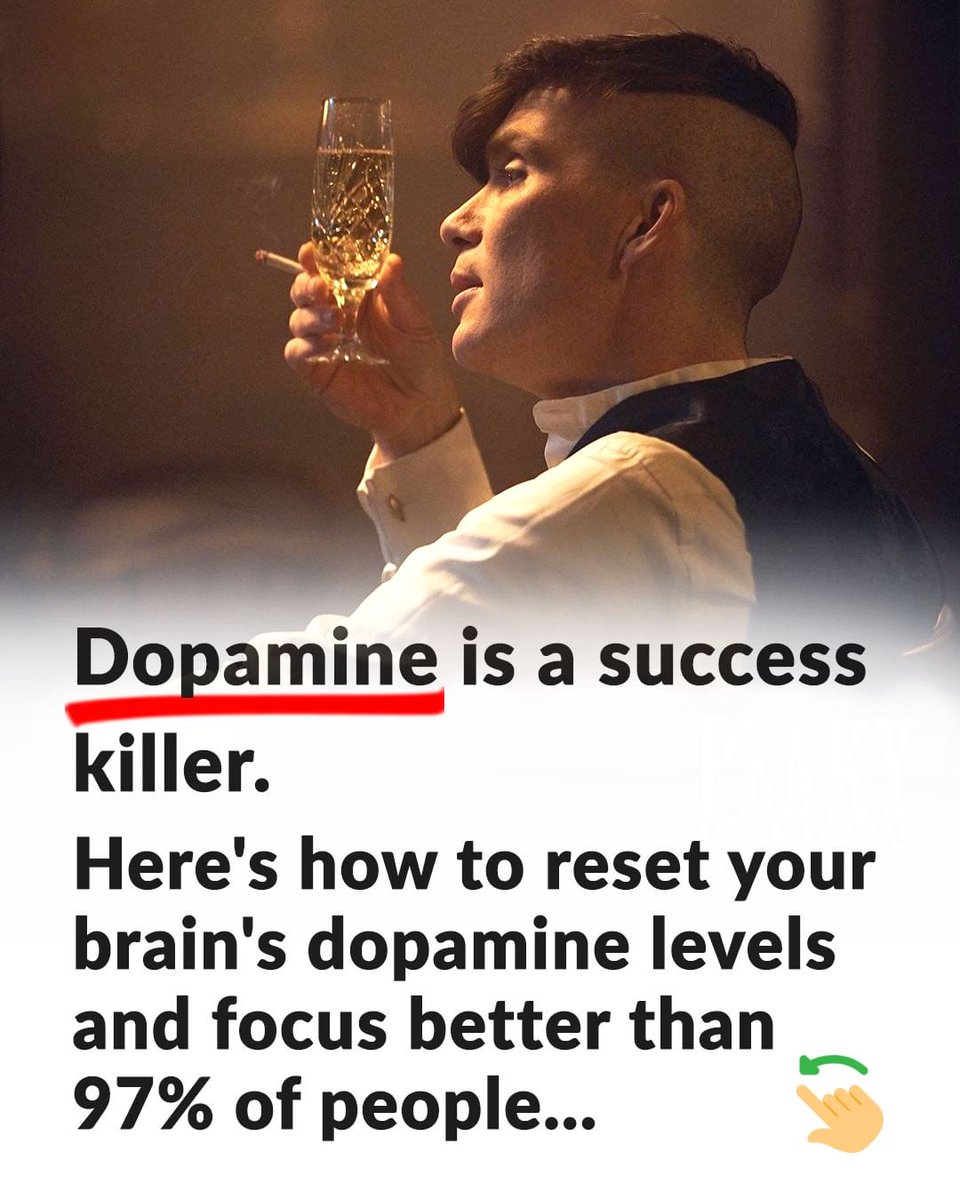 Dopamine is a success killer.

Here's how to reset your brain's dopamine levels and focus better than 97% people...