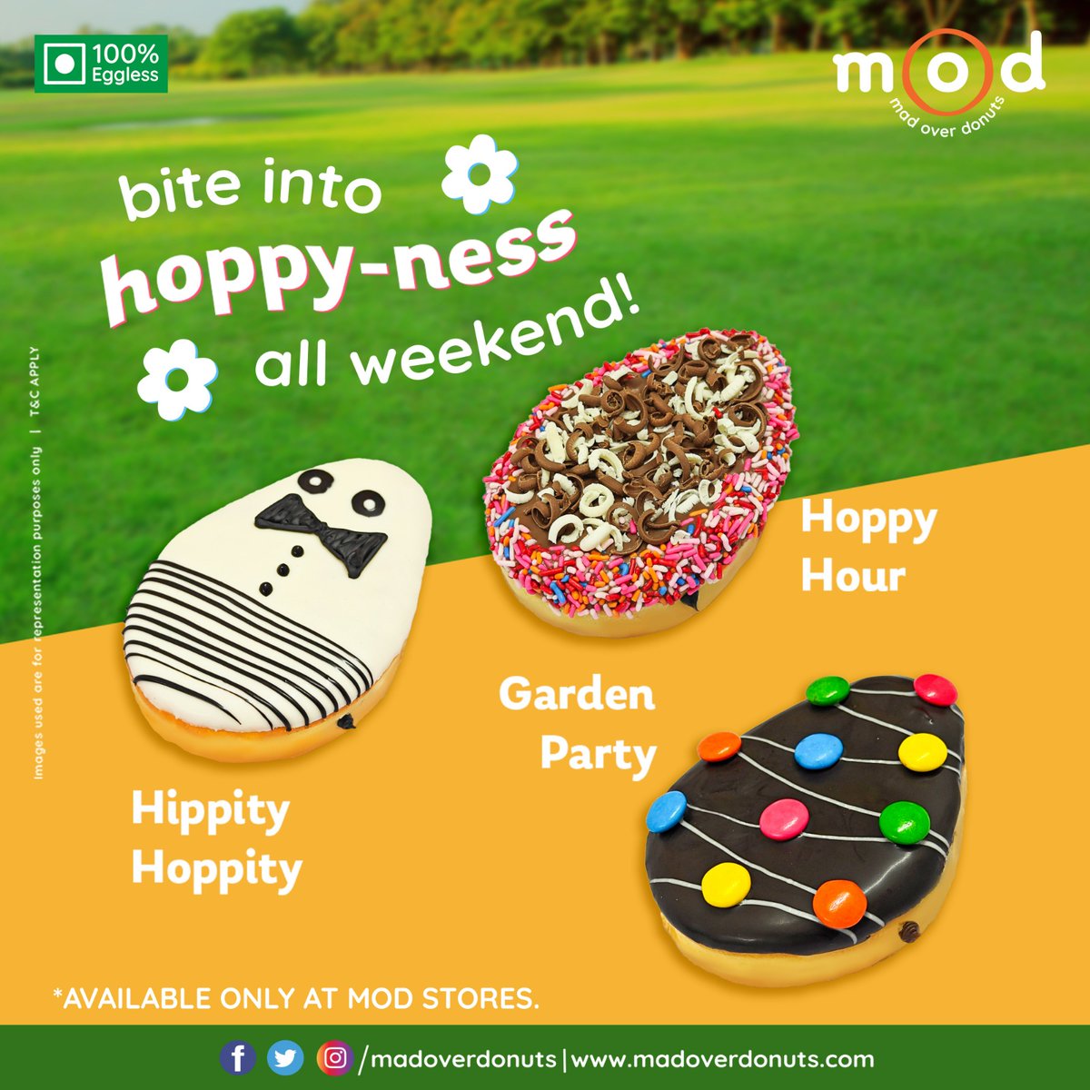 Hop, skip and jump to your nearest MOD store this #EasterWeekend—we have an exciting range of #Easter exclusive donuts for you! 

*Available only at @MadOverDonuts stores 

#MadOverDonuts #BiteIntoHappiness #EasterSunday #Celebrations #EasterDesserts #XperiaMall #PalavaCity