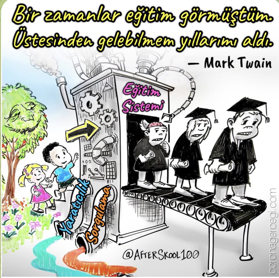 drildiz's tweet photo. Okullar; koşullanmış, ezberlenmiş, akıl yoksunu bilgilerin beyinlere istiflendikleri kurumlardır. https://t.co/i4zfXvVJZc