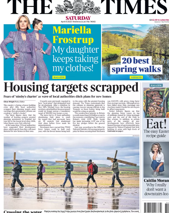 Home Builders Federation (@homebuildersfed) on Twitter photo The country is facing a house-building crisis after fifty local authorities scrapped their planning targets amid warnings that government reforms are creating a “nimby’s charter”.
🖊️<a href="/thetimes/">The Times and The Sunday Times</a> The country is facing a house-building crisis after fifty local authorities scrapped their planning targets amid warnings that government reforms are creating a “nimby’s charter”.
🖊️<a href="/thetimes/">The Times and The Sunday Times</a>