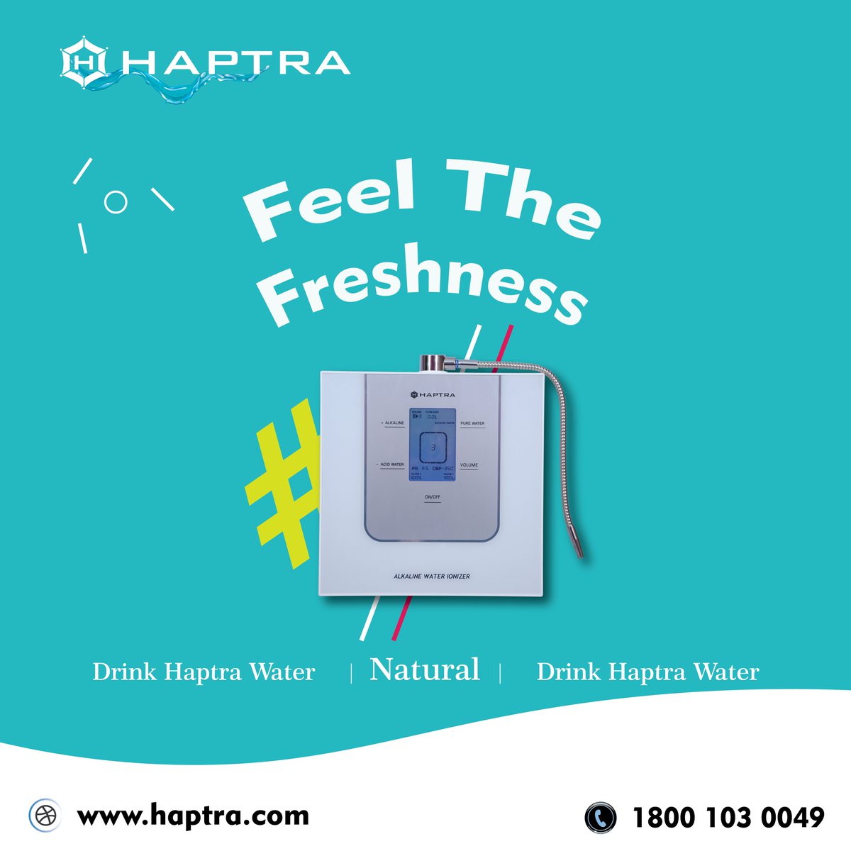 HaptraIndia's tweet photo. Feel The Freshness
.
#Haptra #ionizer #trueionizer #hydrogenwater #purewater #bonehealth #hydration #weightloss #weightgain #fitness #hydrogenwater  #healthbenefits #haptrawater #haptrahealthcare #haptraindia #haptraions #alkalineionizedwater #Freshinowater #Freshino #FeelFresh https://t.co/kRrk5pKLBb