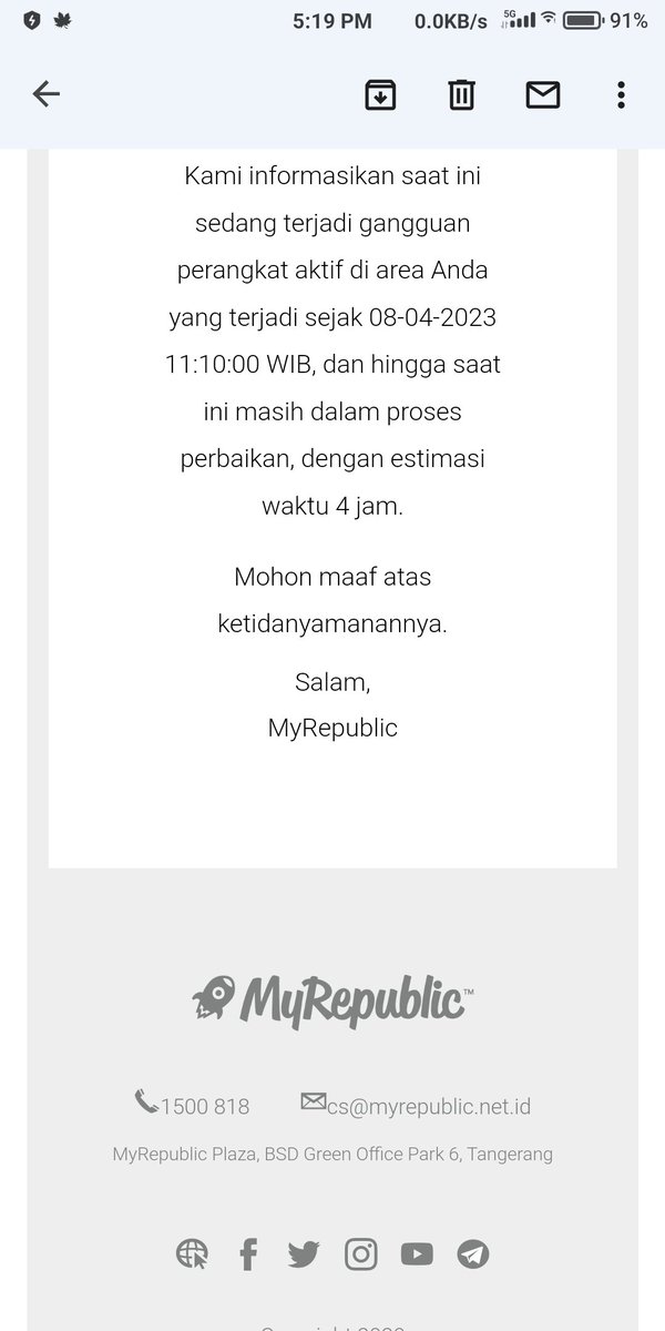 hadiman_ha's tweet photo. @MyRepublicID 4jam nyatanya udh seharian blm fix juga, minta kompensasi lah https://t.co/PAxgLQUq3r
