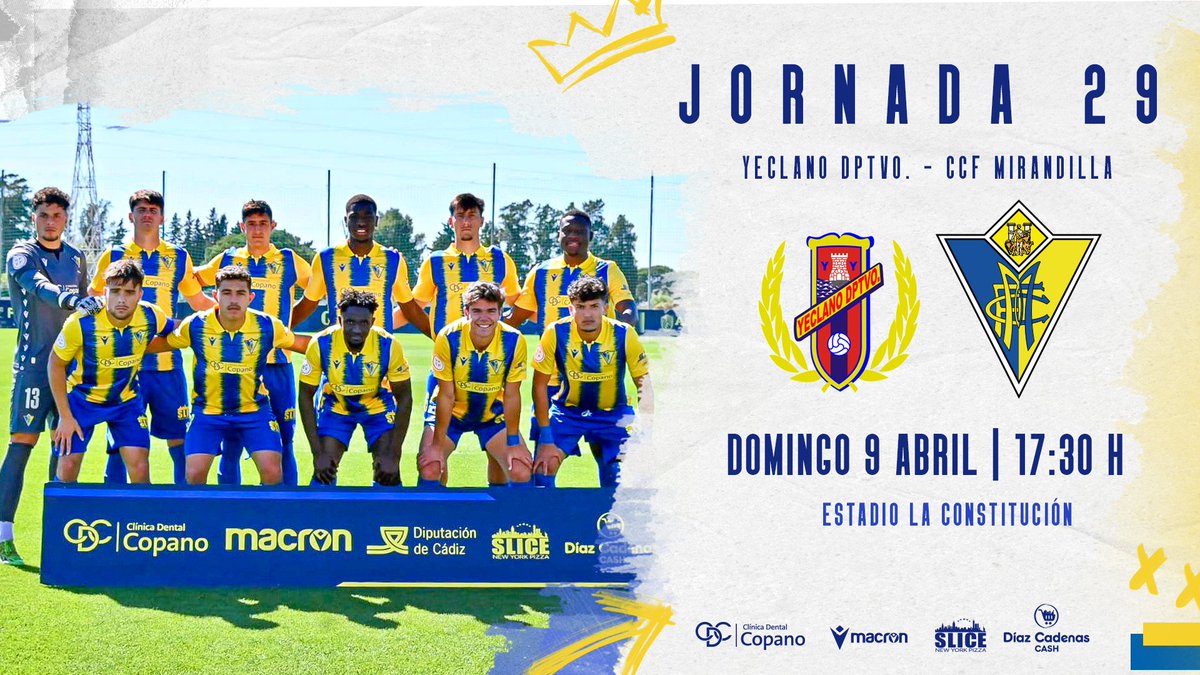 🔴💛 #YeclanoDptvoMirandilla

¡Mañana el #Mirandilla disputa la vigesimnovena jornada de liga!      

⏰ 17:30 horas   
🏟️ Estadio La Constitución