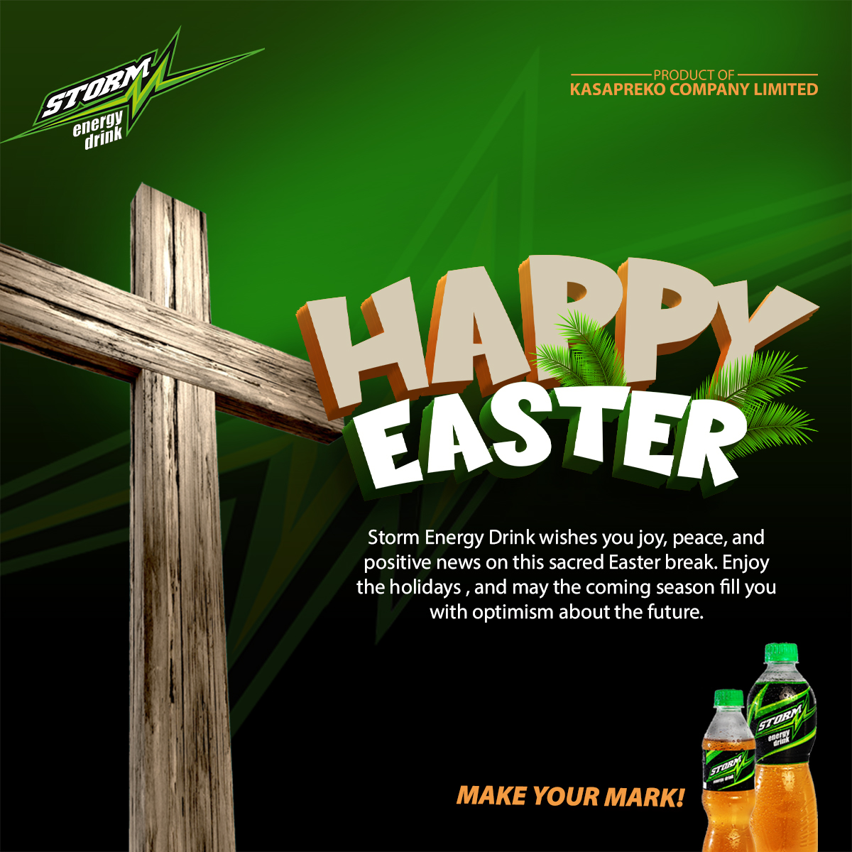 Happy Holidays Everyone! Power through this easter break with Storm and never hold back ... Make your Mark! #energy #power #stormenergydrink #success #Easter #happyeaster #EasterHolidays #exploringkwahu #HolySaturday