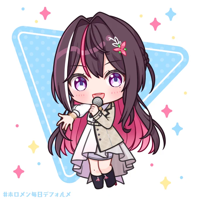 #ホロメン毎日デフォルメ 5日目:AZKiちゃん#AZKiART明日はメルちゃん!お楽しみに〜!! 