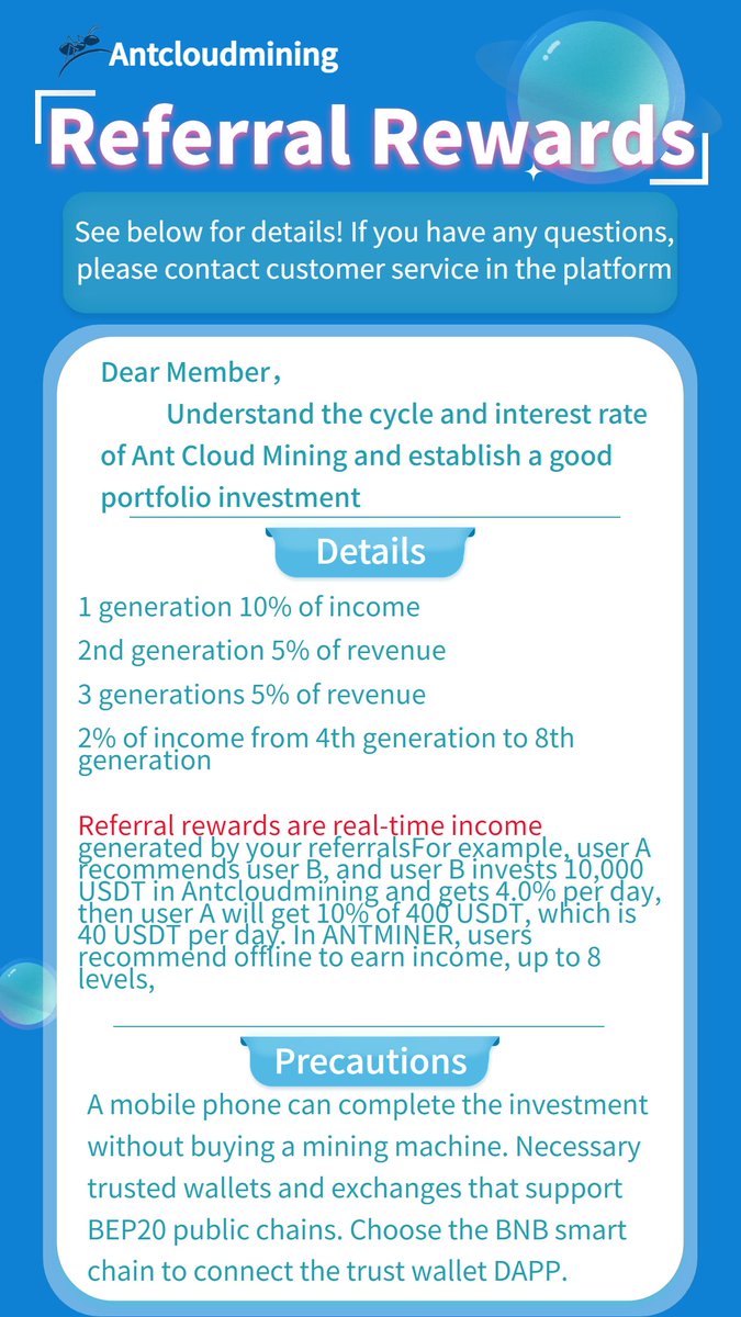 Antcloudmining's tweet photo. Ant cloud mining, the cycle and profit details are shown in the figure below.#BTC  #BEP20 #BNBsmartchain https://t.co/QTHPZZZnhw