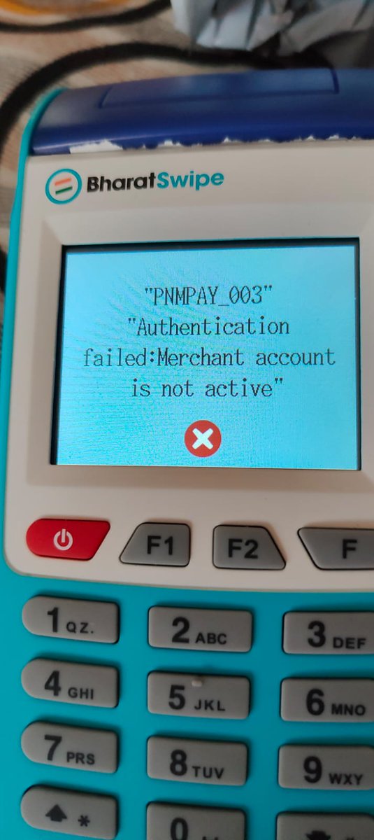 nabz045's tweet photo. Today I received @bharatpeindia swipe machine and when I started its not working please help https://t.co/F2zUSLuh6J