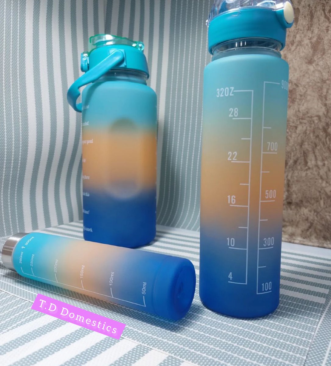 tddomestics's tweet photo. Don't miss out on this deal 👇🏾3-in-1 Multicolored motivational water bottle @ Ksh 2,100

We cant over emphasize the benefits of taking enough water 💧

📞Contact us on 0701186623 

Countrywide delivery 

Operation Jaza Ulinzi #ClubKibokoFest2ndEdition @theheartrun@NCBABankKenya https://t.co/bK6VSXSj4q