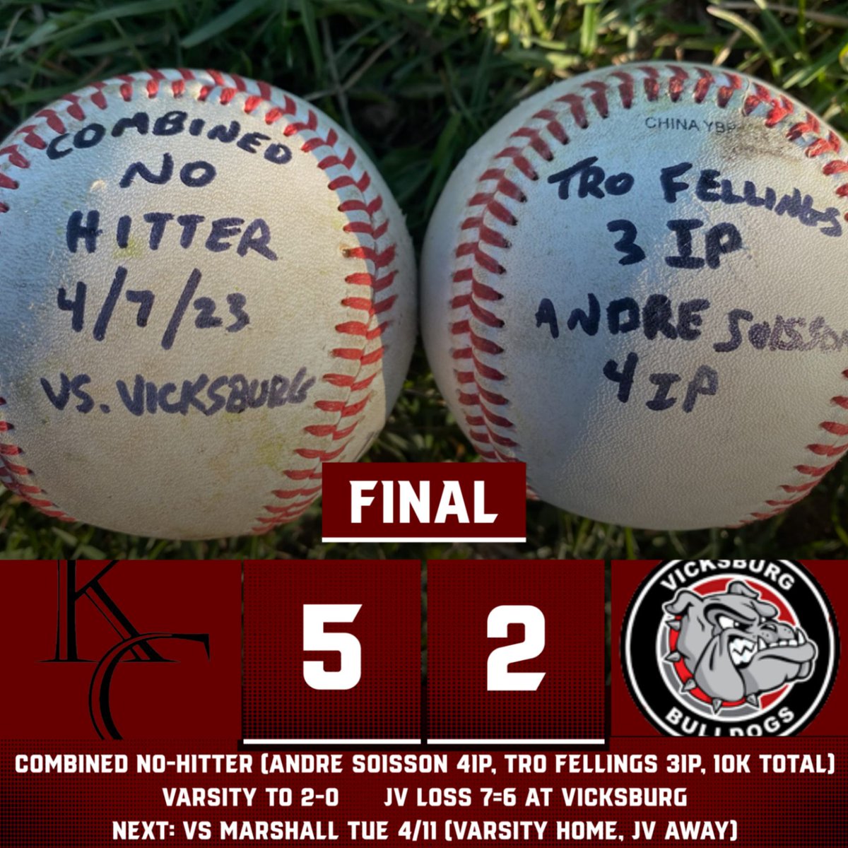 Maroongiants (@kcentral_sports) on Twitter photo Kalamazoo Central varsity baseball with a combined no-hitter in Friday's home win 5-2 over Vicksburg.  Andre Soisson pitches four, Tro Fellings three with 10Ks and 0 walks between them
Next up is a doubleheader vs Marshall Tuesday, varsity at home and JV away Kalamazoo Central varsity baseball with a combined no-hitter in Friday's home win 5-2 over Vicksburg.  Andre Soisson pitches four, Tro Fellings three with 10Ks and 0 walks between them
Next up is a doubleheader vs Marshall Tuesday, varsity at home and JV away