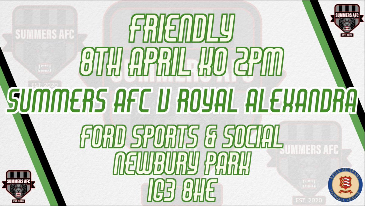 Friendly Game..

4th time playing @RoyalAlexvets this season⚽️

One of our main rivals in the title race but we both needed a run out to keep the older legs going.

Huge respect btwn both teams so will be looking forward to a beer afterwards with them 😀🍻👍⚽️

<a href="/EssexVetsLeague/">Essex Vets League</a>