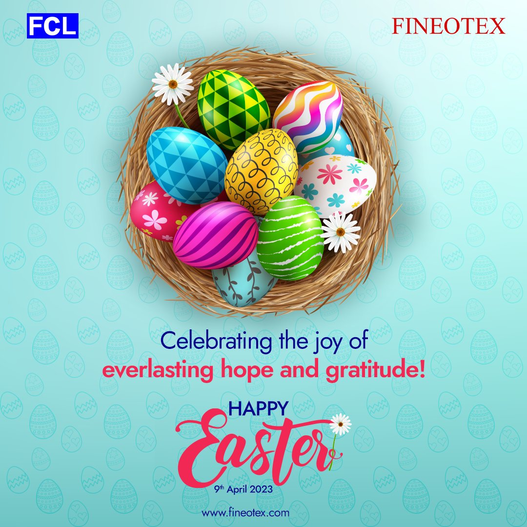 fineotex's tweet photo. May the spirit of Easter fill your heart with love and compassion!
FCL
https://t.co/XM7XibUppO
#fcl #fineotex #easter #easterday #easter2023 #spiritofeaster #holiday https://t.co/tvI8mGHFUL