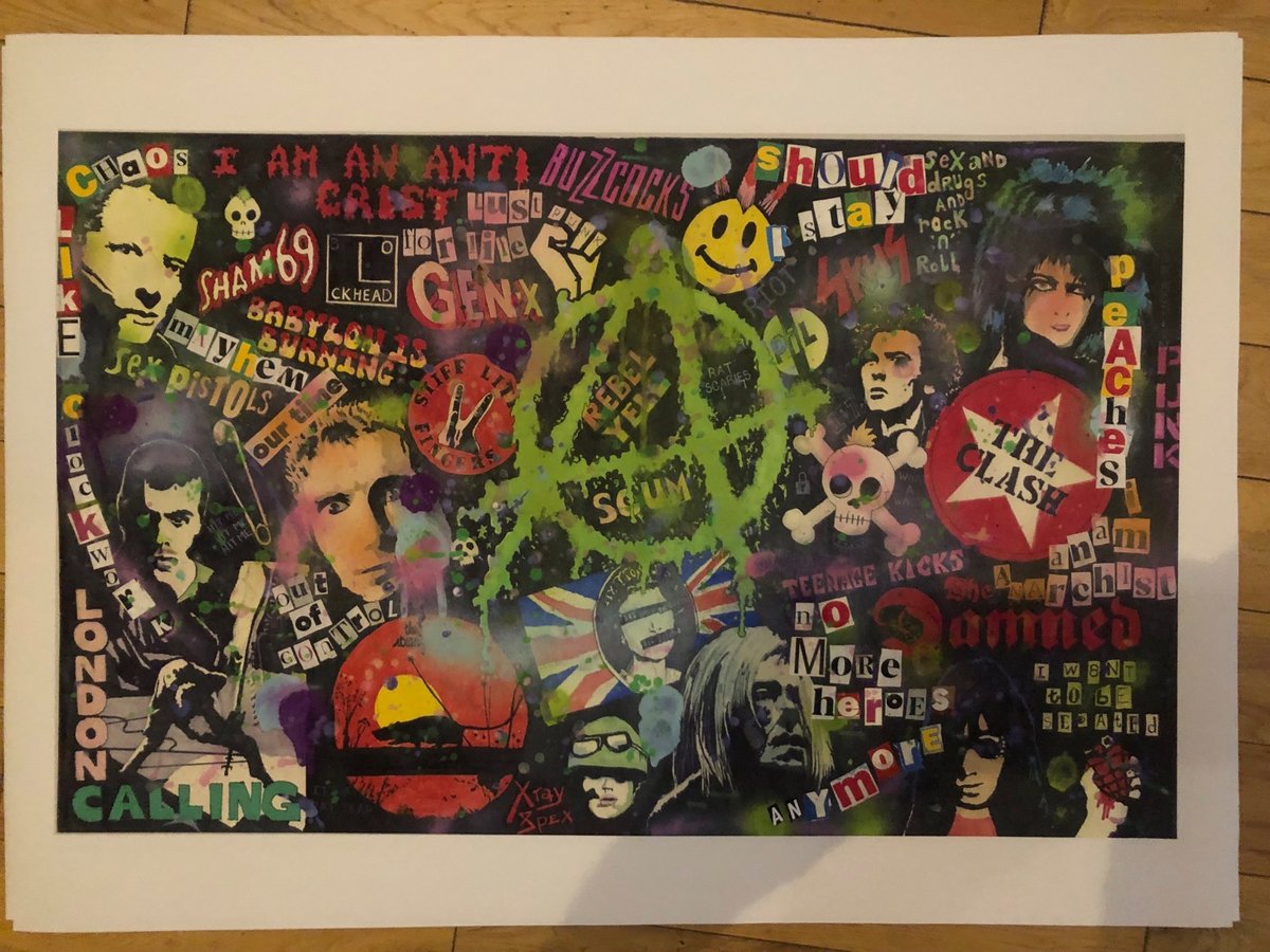 JanetHalmshaw's tweet photo. I am an anarchist painting by Paul Jalmshaw. #sexpistols #sidvicious #theclash #greenday #iggypop #punk #thestranglers #iandury #70smusic #1970s #joestummer #anarchy #anarchist #riot #socialist #leftwing #labour #feargalsharkey #punkrock #skapunk #genx @punk @Gen_X_Gen https://t.co/NYUsuhmBk6