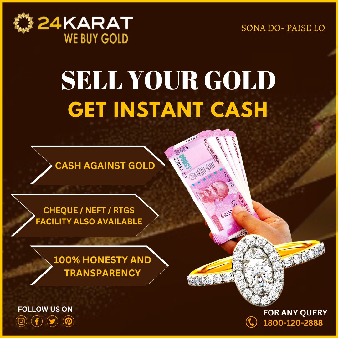 webuygoldsilver's tweet photo. 24KARAT is your one-stop-shop solution to sell any of your gold, silver & diamond valuables and get cash instantly.
#sellgold #goldforsale #cashforgold #goldbuyer #sellgoldjewelry #scrapgold #goldcoins #goldbullion
More Info:
Link In Bio 👈👈👈
Toll-Free No: 1800-120-2888 https://t.co/7bOTLBqwVd