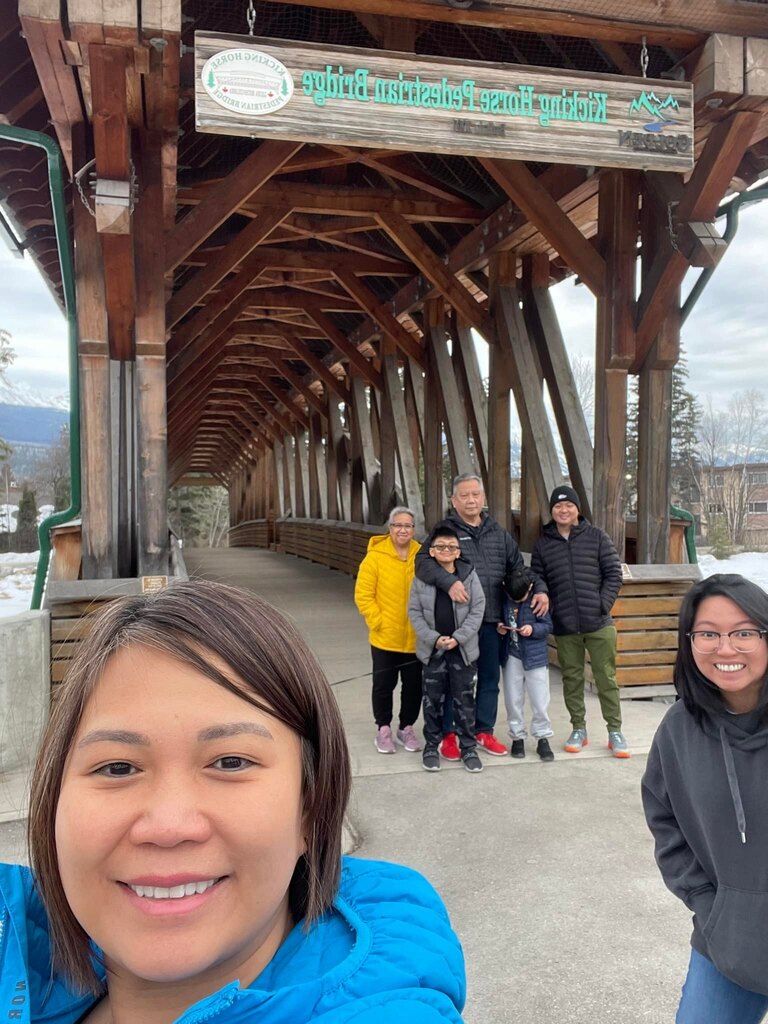 thisfamlife's tweet photo. The theme for this trip to Vancouver is “Firsts”. 

How many times have we driven pass Golden? A lot! But this is the first time we crossed the Kicking Horse Pedestrian Bridge 🌉 https://t.co/WQKHWkveBf https://t.co/nYT4CJx9MT