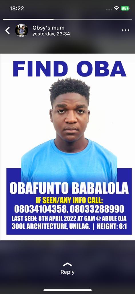 today makes it exactly one year since Oba went missing. ...this might be a long shot buh I'd once again like to ask for everyone (especially those who stay in Lagos and it's environs) to please continue to keep an eye out for him.