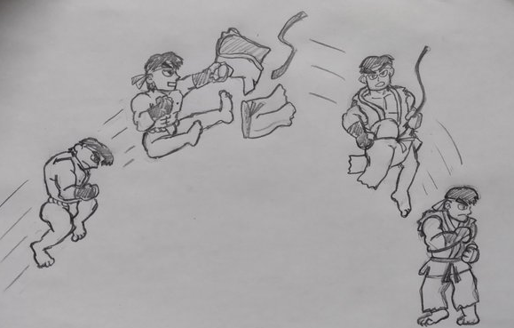 ryo_redcyclone's tweet photo. SF2's RYU had a special entry action. RYU jumped out naked, grabbed the kimono in the air and landed. This was cut due to data space limitations.
https://t.co/BWBfHWqmTJ https://t.co/boBpMQzwwa