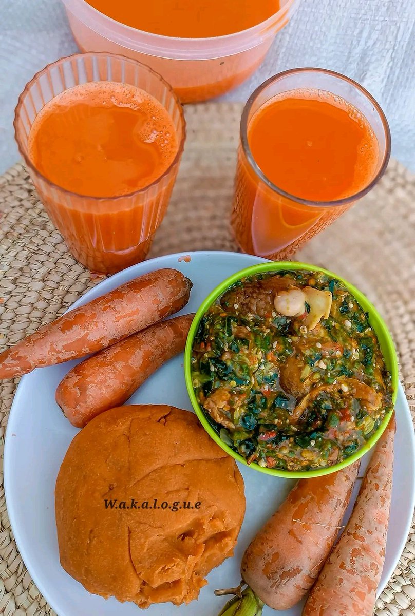 CARROT

Still on processed farm produce, here is carrot.

First slide &amp; second slide: Carrot flakes.

Third slide: Carrot powder

Last slide: Carrot Swallow and juice (one of the many ways it can be consumed).

This items are naturally processed and can last very long when stored