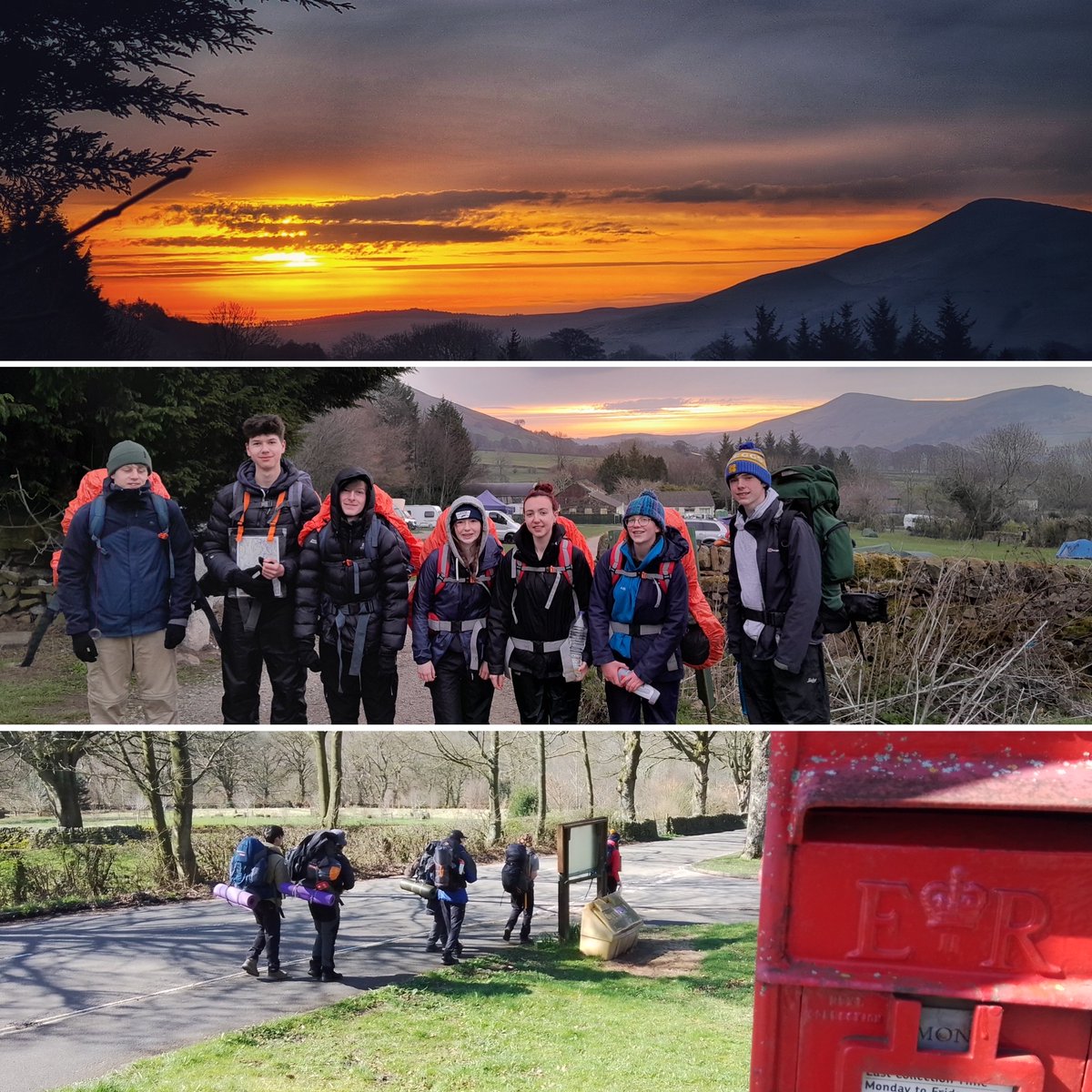 LivMathsSchool's tweet photo. Duke of Edinburgh Gold Award Practice Expedition earlier in the week in the Peak District.
Day 3- Lovely sunrise and the final walk of the day. Looking forward to the qualifier in the summer. Well done to all students and supporting staff.
#DofE #GoldAward #PracticeExpedition https://t.co/dPcijzjWTb