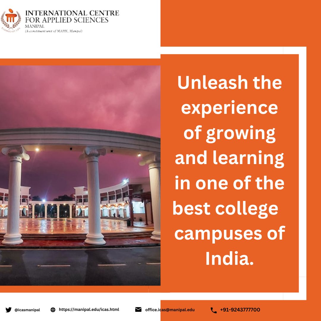 At ICAS, you will have the chance to study in a multicultural environment, surrounded by students from all over the country, unleashing the experience one of the best college campuses in India.

#ICASMAHE #ICASManipal #ExperienceEminance #ExperienceManipal #InstituteOfEminence