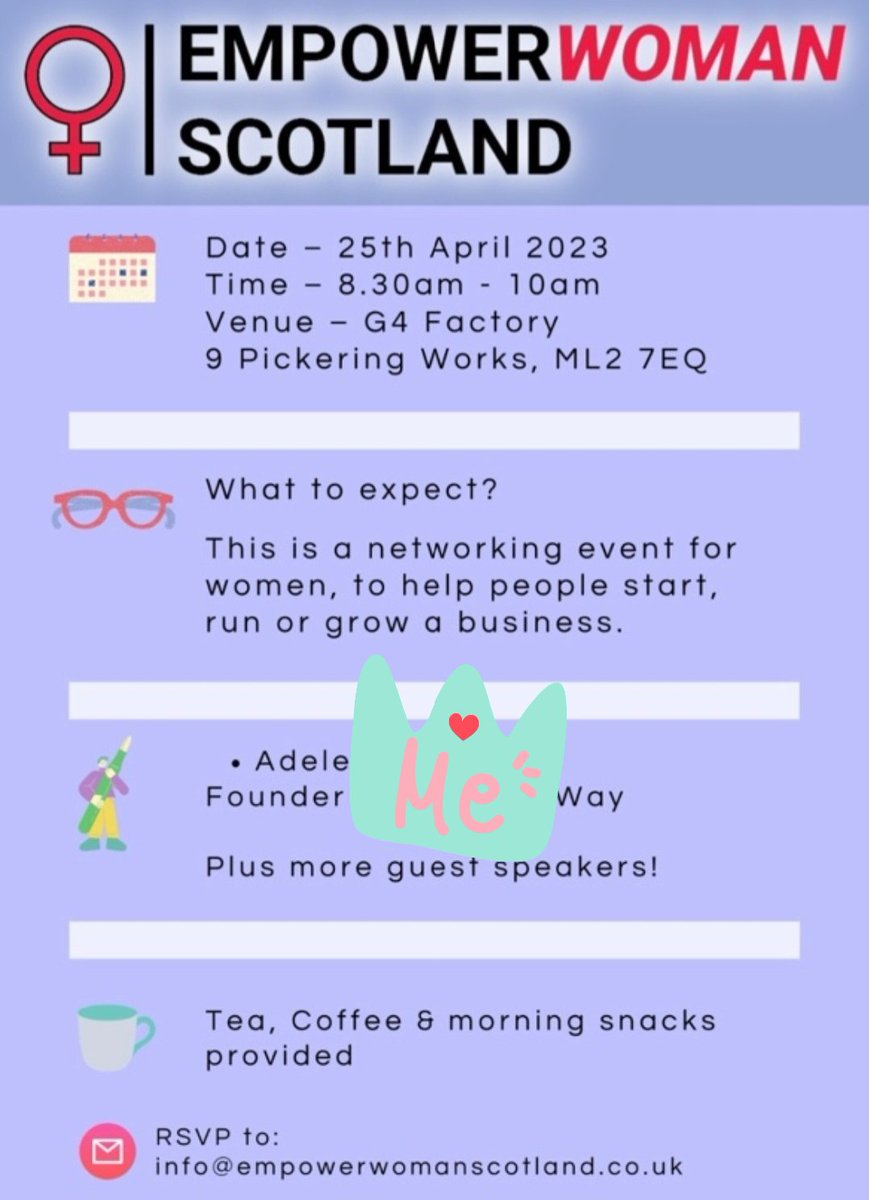 If you're interested in hearing about my journey setting up Your Pay Your Way, getting things off the ground as a start up &amp; smashing the barriers we face I'd love to meet you there on the day 😀 

#Entrepreneur #Scotland #Lanarkshire #SocEnt #EmpowerWomen