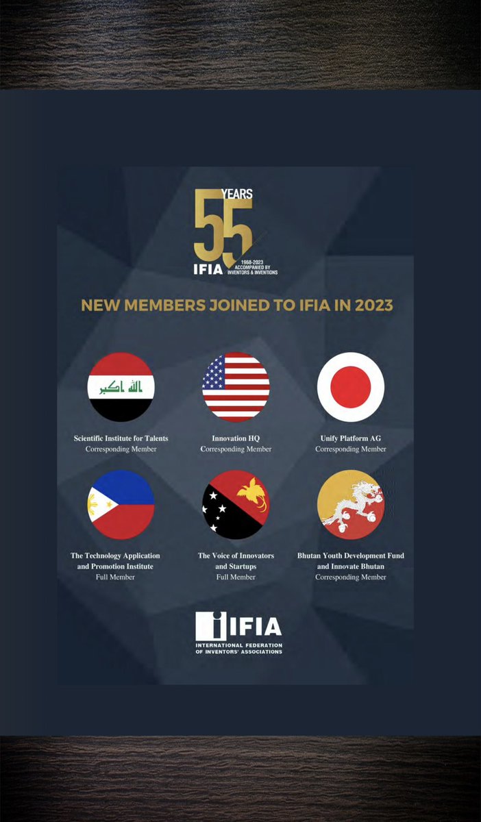 taka_uniplat's tweet photo. #unifyplatform that managed @UNIPLAT_info is an official member of #IFIA, International Federation of #inventors Associations.
#uniplat #sdgs #startup #WIPO #intellectualproperty #patent #Japan #entrepreneurs #アントレプレナー #UnitedNations https://t.co/R3ymH2dVlT