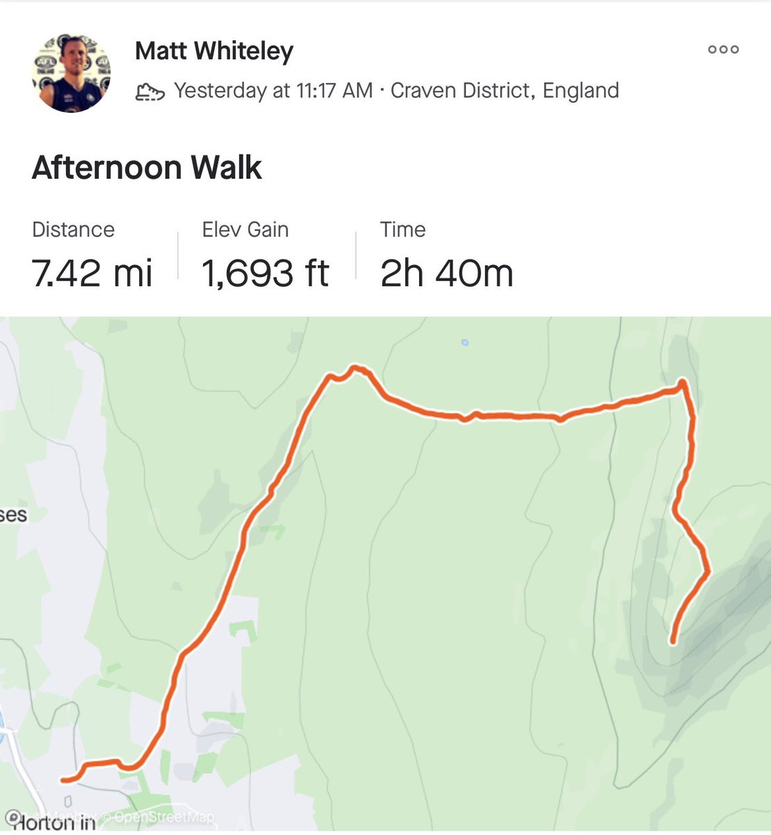 WMount's tweet photo. Mr Whiteley always running for speed! Some fast runs from him this week for the Gritcliffe Challenge @WmsHouse #TrekForTemplar https://t.co/VtNQdrLsgb
