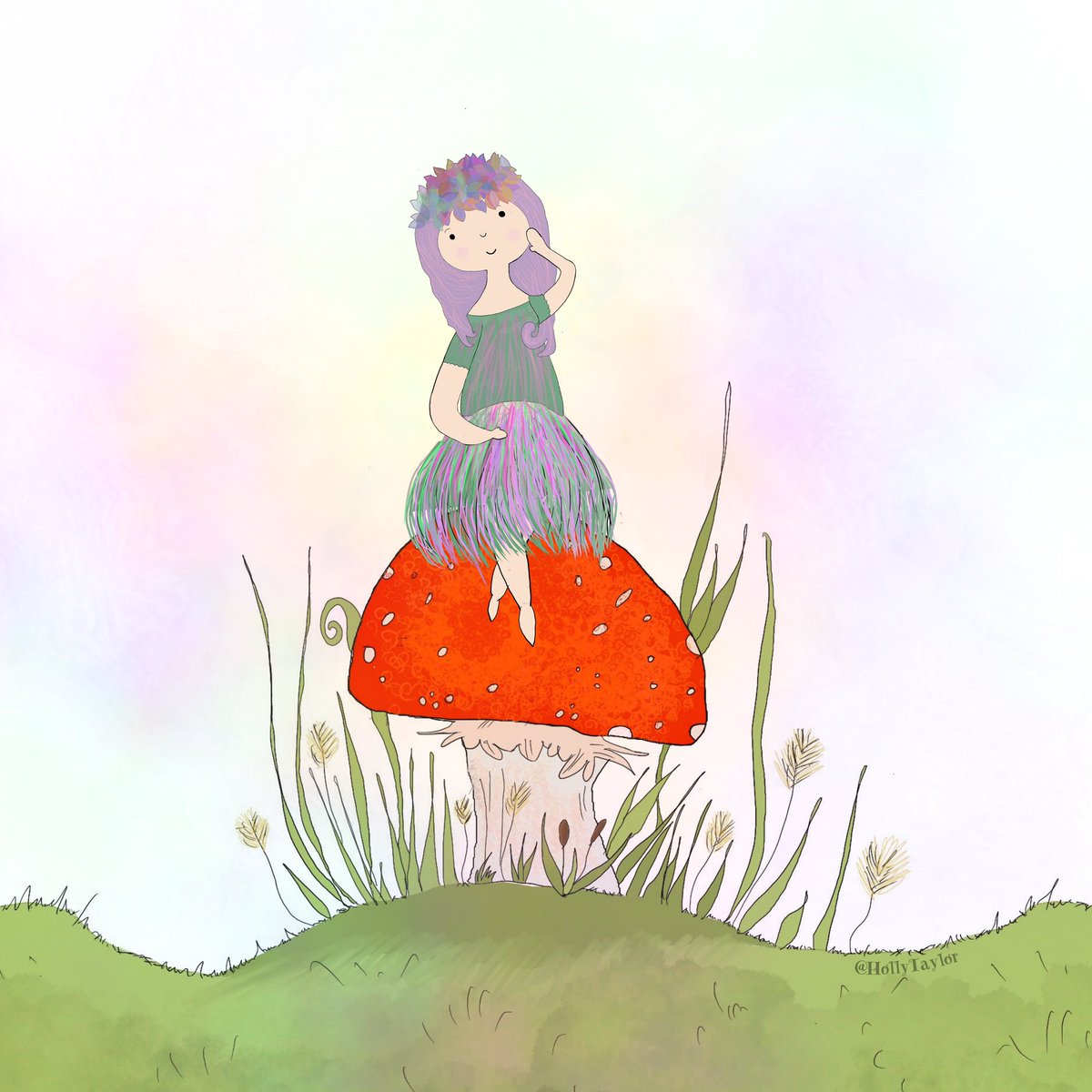 Imogensmagic's tweet photo. ‘Whilst lost in thought, Slug had not seen,
The Pixie, Fay, close by,
atop a mushroom, listening in,
to this Slug’s lonely cry.’

- Oh, How I Wish.
Written and illustrated by @holly_taylor_author 

#illustragram #childrensillustration #childrensbooks #preorder #kidlit https://t.co/I4yhnHqREL