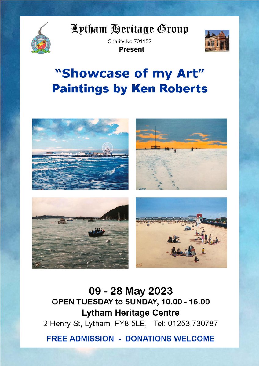 Visiting #Lytham town centre? 

Make a stop-off to look at 'Showcase of my Art' - art exhibition at Lytham Heritage Centre. 

Opens #TODAY