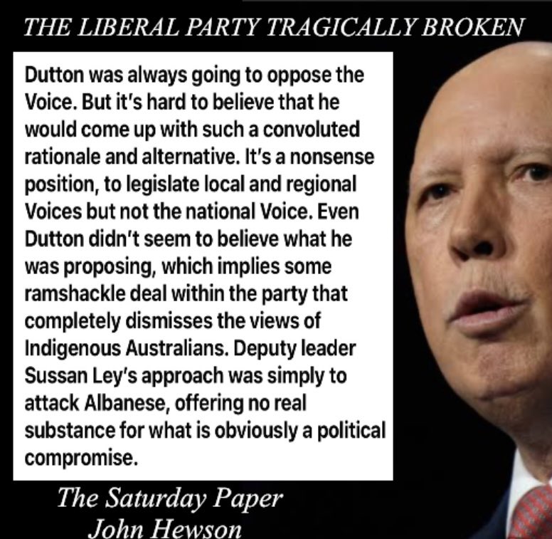 LyndaFrench19's tweet photo. The Liberal Party Tragically Broken #LNP #SayYes23

https://t.co/AkgUlT3ftO #PeterDutton https://t.co/qySalJZssk