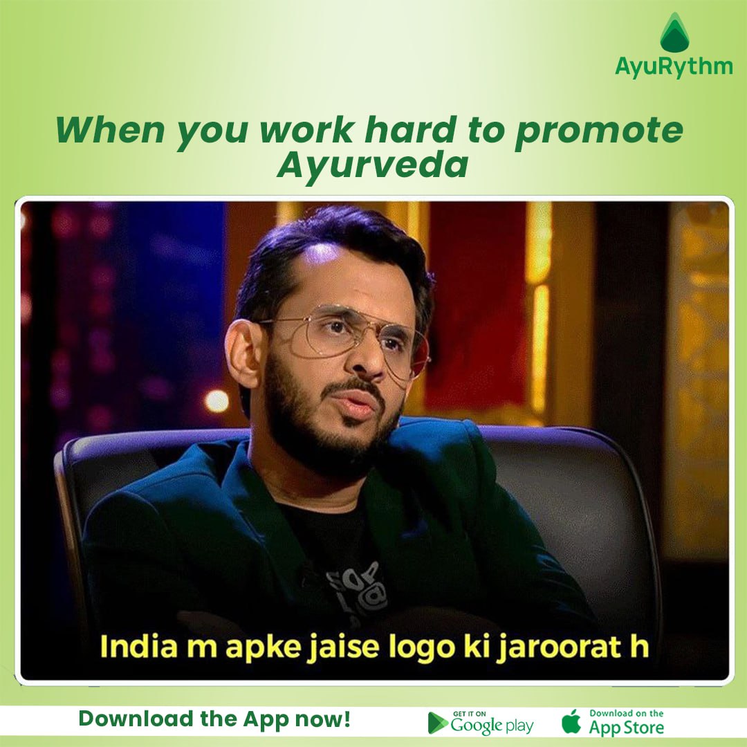 When you work hard to promote Ayurveda
📲 Install the App Now❗️ 
Android: bit.ly/3T6iW0a
IOS: apple.co/42dStlD
#AyuRythm #ayurveda #memes #memesdaily #shartankmeme #fun #funny #funpost #funnymeme #health #healthandwellness #wellness #trendingmemes #trendingmeme