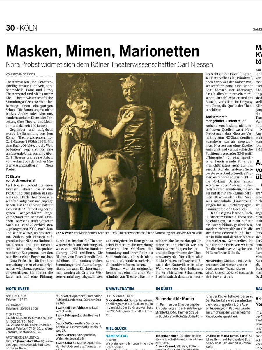 peterwmarx's tweet photo. Eine sehr gute Besprechung der wichtigen Arbeit von ⁦@noraprobst⁩ zu #CarlNiessen! Herzlichen Glückwunsch!! ⁦@MGMontagne⁩ ⁦@KRAKoeln⁩ ⁦@nachtkritik⁩ ⁦@schauspielkoeln⁩ ⁦@KoelnischeR⁩ ⁦@KSTA⁩ ⁦@koeln_museum⁩ ⁦@Ulrich_Soenius⁩ https://t.co/nmvH2cf2ts