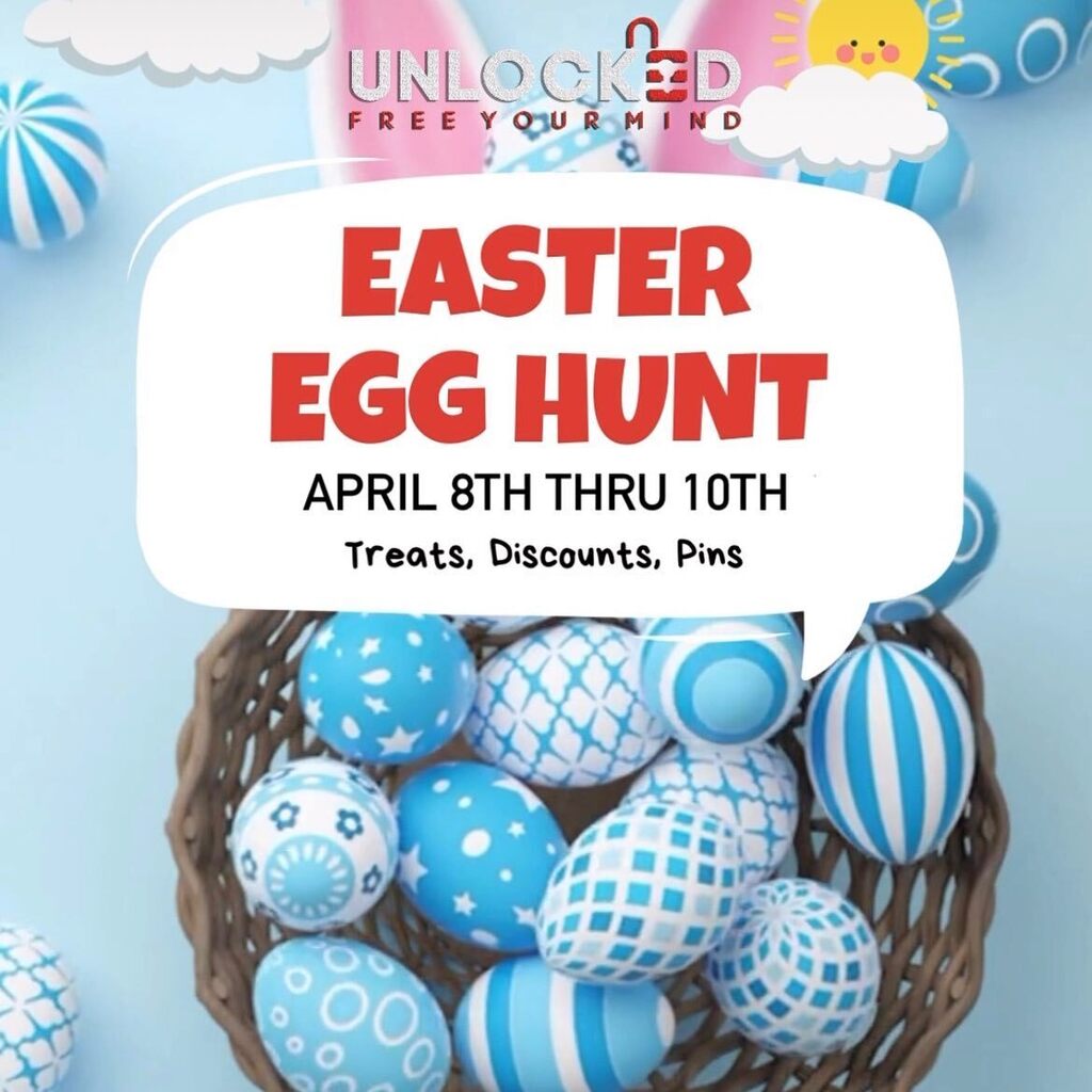 UnlockedOC's tweet photo. Back for another egg hunt! 🥚🐰

We’re open all weekend including EASTER. Play our games and find the eggs with treats and discounts! 🐣

Oh, and you can get 20% off groups 4 or more on Sunday only with discount code HAPPYEASTER! 

#escape #escaperoom #escaping #escapetheroom #… https://t.co/dNWcAJkQhN