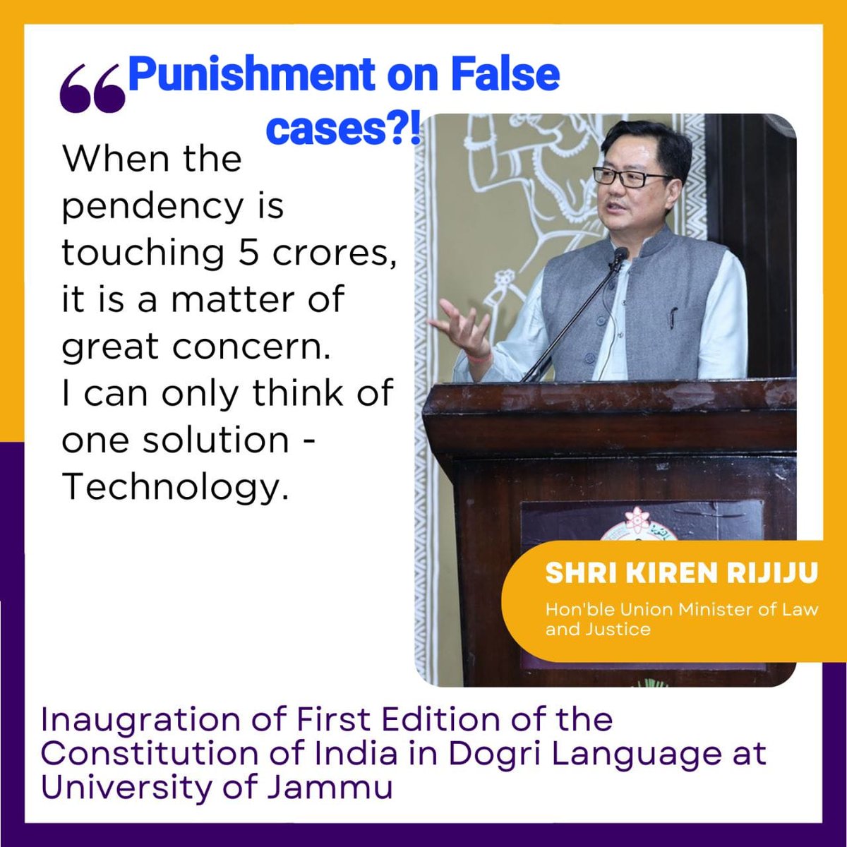 cskkanu's tweet photo. What about punishment on #FalseCases sir?
5 crores #PendingCases will go beyond 10 crores soon, if police judiciary and lawmakers will not wake up.
@PMOIndia
@HMOIndia
@MLJ_GoI
@KirenRijiju
@Vidhi_India
Pl see this sample RTI response.
97 percent cases are #Fakecases https://t.co/M5T3gq1Fk8
